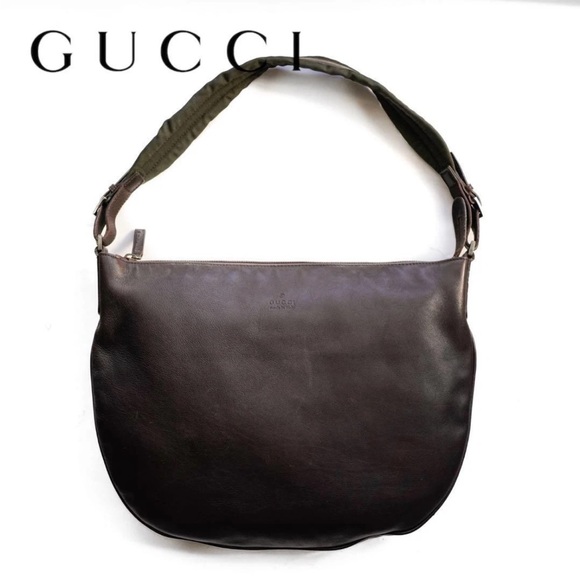 Gucci Handbags - Gucci Dark Brown Leather Shoulder Bag